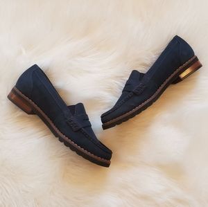 New in Box Walking Cradles- Winnie 2 Navy Nubuck Penny Loafer Heeled Shoe 5